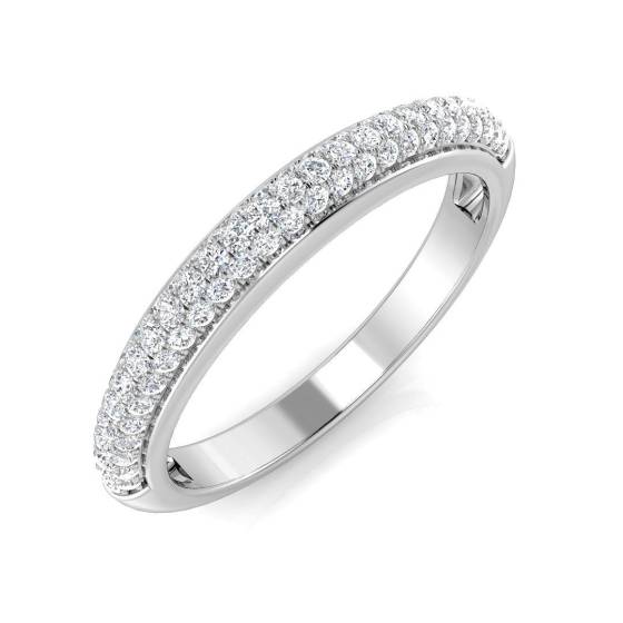 0.34ct SI1/G Round cut Natural Diamond Half Eternity Ring in Platinum