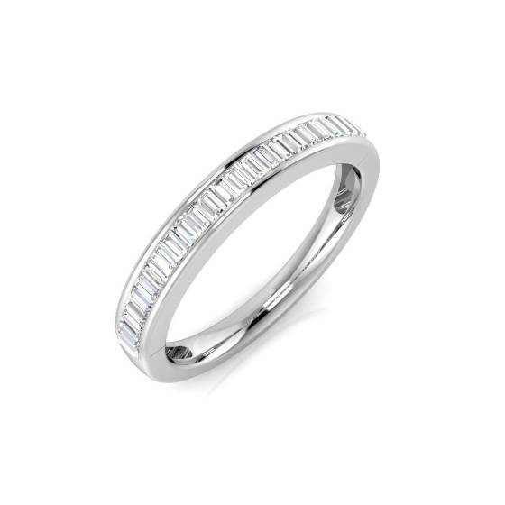 0.28ct SI1/G Baguette cut Natural Diamond Half Eternity Ring in Platinum