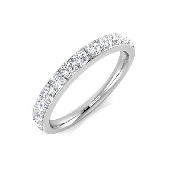 0.54ct SI1/G Round cut Natural Diamond Half Eternity Ring in Platinum