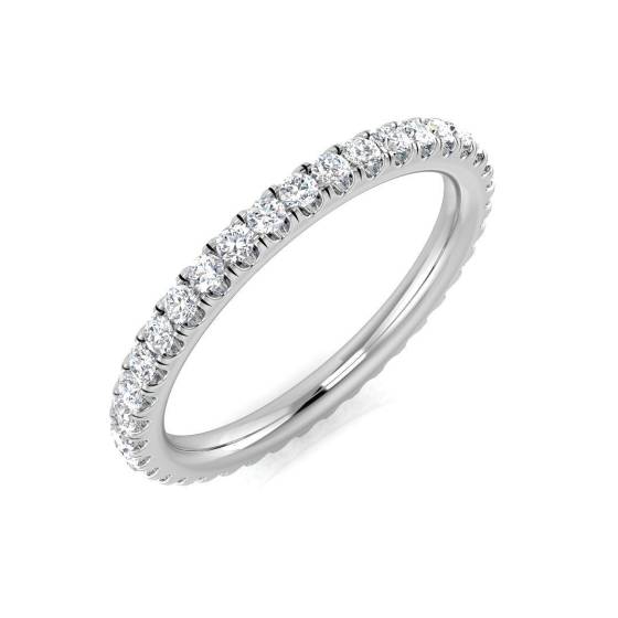 0.52ct SI1/G Round cut Natural Diamond Full Eternity Ring in 18k White Gold
