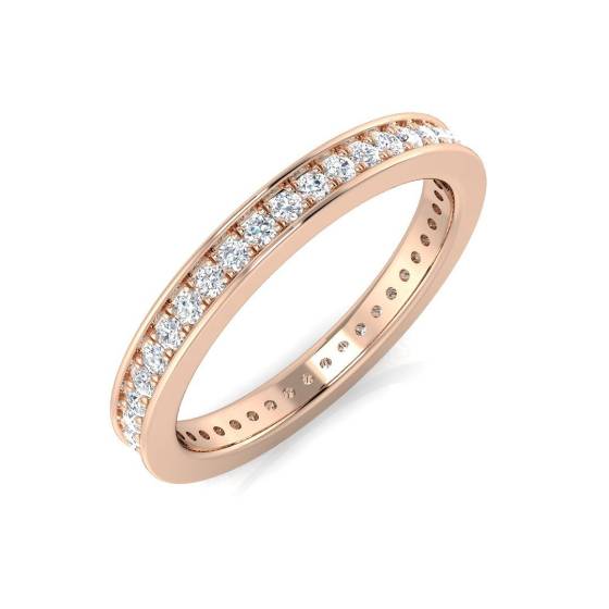 0.47ct SI1/G Round cut Natural Diamond Full Eternity Ring in 18k Rose Gold