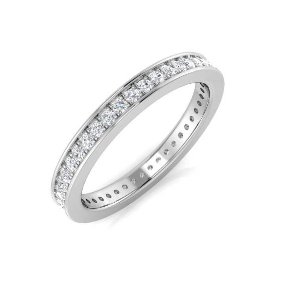 0.47ct SI1/G Round cut Natural Diamond Full Eternity Ring in 18k White Gold