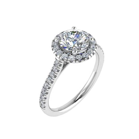 1.41ct I1/E Round Diamond Halo Ring