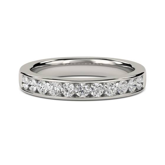 0.45ct VS/E-F 3mm Round Natural Diamond Half Eternity Ring
