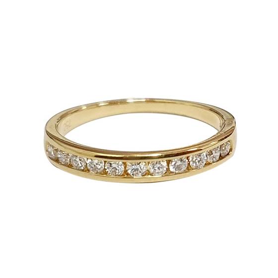 0.30ct VS/E-F Round Natural Diamond Channel Set Half Eternity Ring