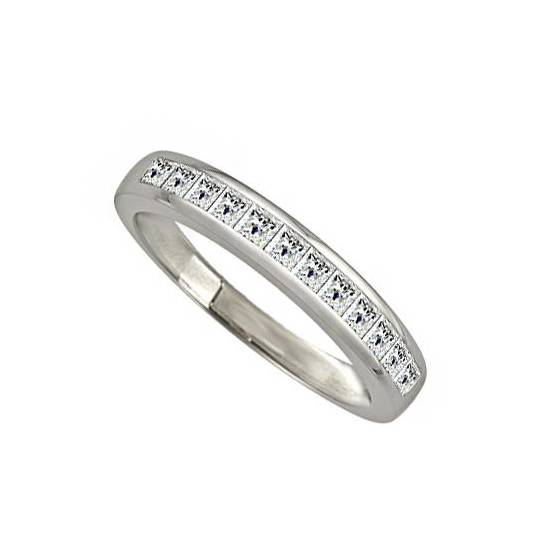 0.35ct VS/E-F 3mm Elegant Princess Natural Diamond Eternity Ring