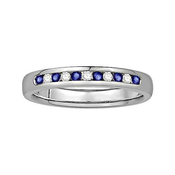 0.15ct VS/E-F Round Natural Diamond and Gemstone Eternity Ring