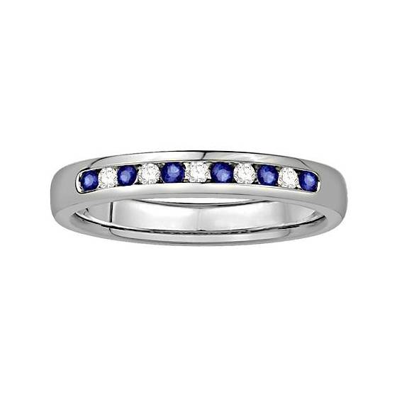 0.15ct VS/E-F Round Natural Diamond and Gemstone Eternity Ring