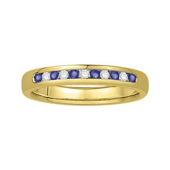 0.15ct VS/E-F Round Blue Sapphire Eternity Ring