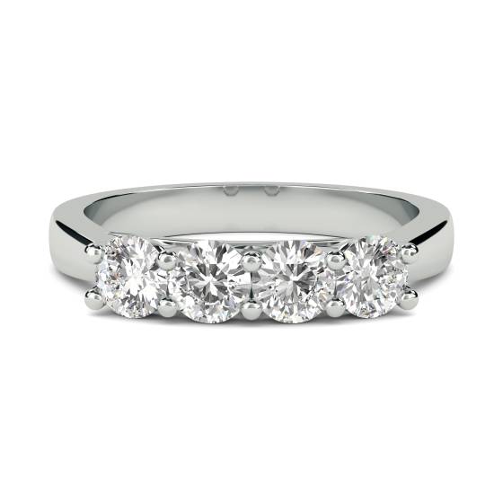 0.50ct SI/F-G Four Stone Round Natural Diamond Half Eternity Ring
