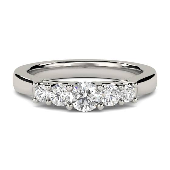 0.33ct VS/F-G Round Natural Diamond 5 Stone Ring