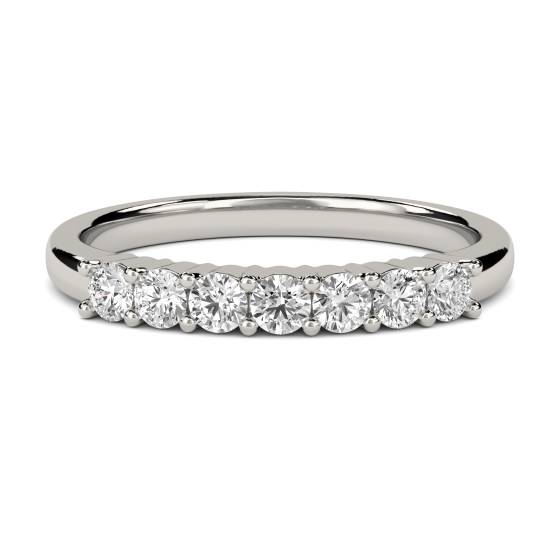 0.75ct VS/F-G 7 Stone Round Natural Diamond Half Eternity Ring