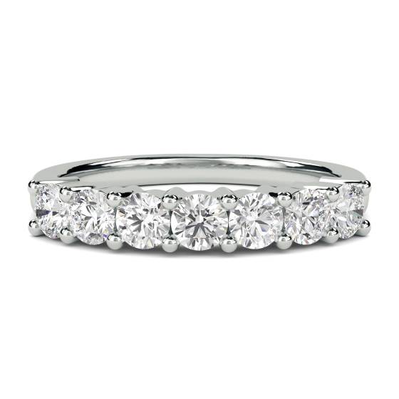 0.64ct VS/F-G 7 Stone Round Natural Diamond Half Eternity Ring
