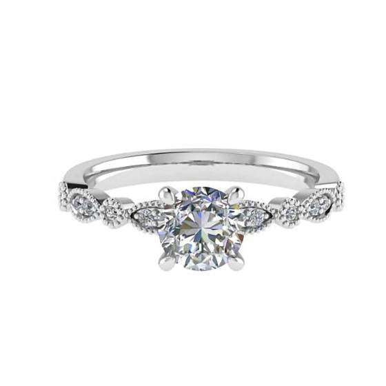 1.30ct I1/E Round Natural Diamond Shoulder Set Ring