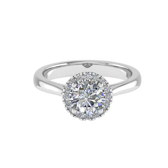 0.80ct SI2/E Round Natural Diamond Halo Ring