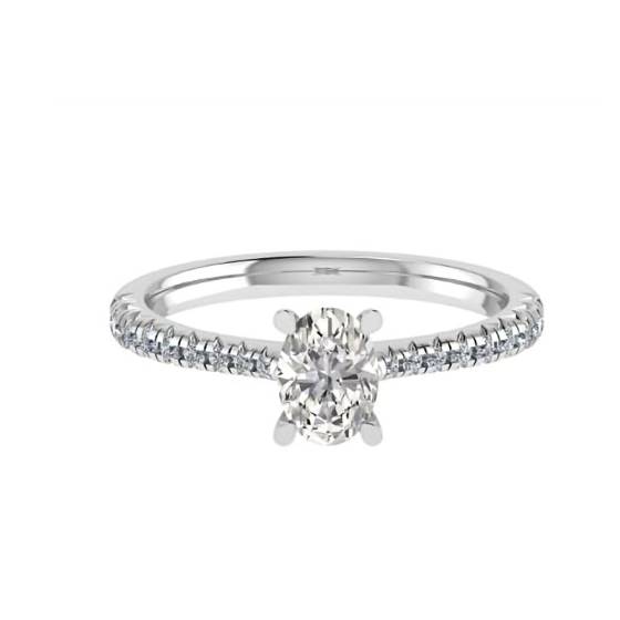 1.30ct SI2/G Oval Natural Diamond Halo Ring