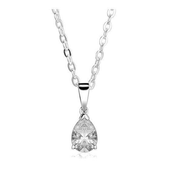 0.60ct SI2/G Classic Pear Natural Diamond Solitaire Pendant
