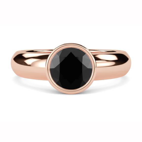 Black Diamond Solitaire Ring