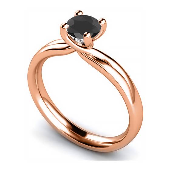 Black Diamond Solitaire Ring