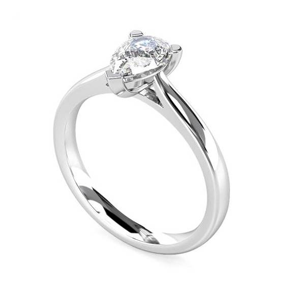 0.50ct VVS1/G Classic Pear Natural Diamond Engagement Ring