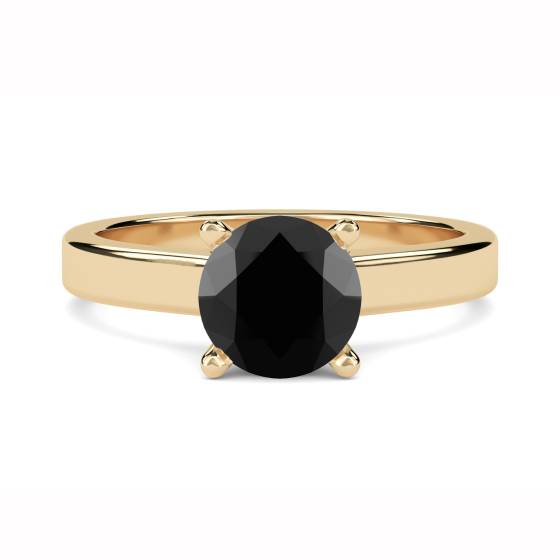 Black Diamond Solitaire Ring