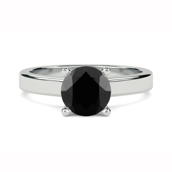 Black Diamond Solitaire Ring