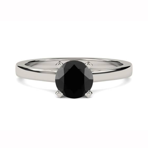 Black Diamond Solitaire Ring
