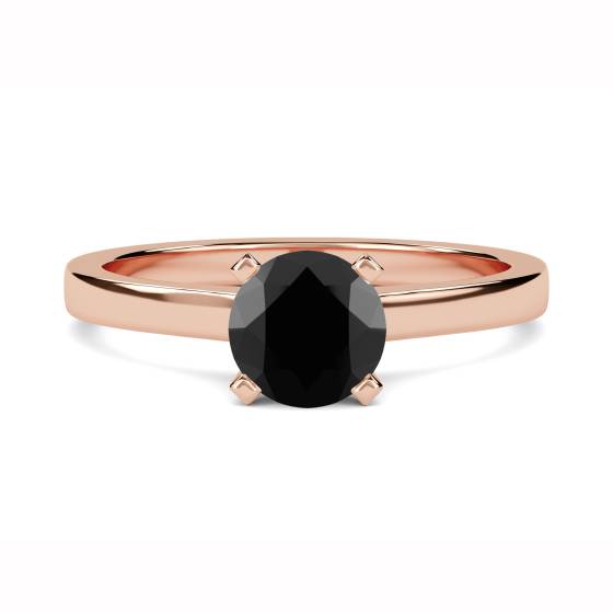 Black Diamond Solitaire Ring