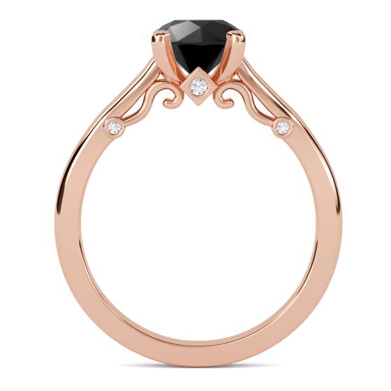 Black Diamond Solitaire Ring