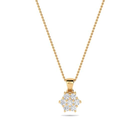 2.10ct VVS/E-F Round Labgrown Diamond Cluster Flower Pendant