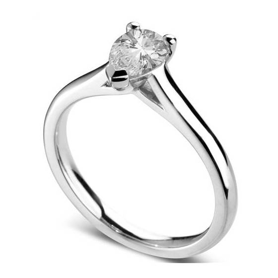 0.50ct SI2/G Classic Pear Natural Diamond Engagement Ring