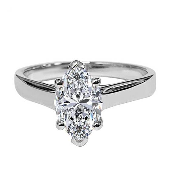 1.00ct I1/E Marquise Natural Diamond Solitaire Engagement Ring