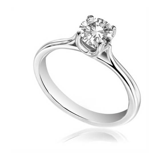 0.80ct SI1/F Round Natural Diamond Engagement Ring