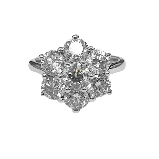3.00ct SI/G-H Round Cluster Natural Diamond Ring