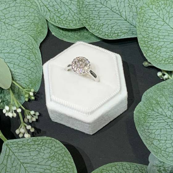 1.21ct SI2/H Round Natural Diamond Halo Ring