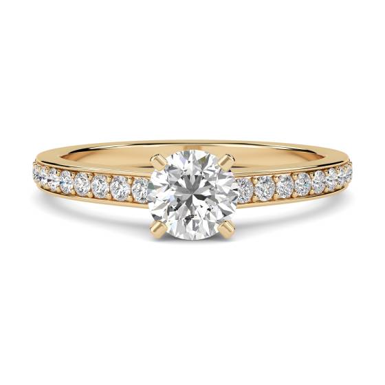 0.75ct VS2/G Round Natural Diamond Shoulder Set Ring