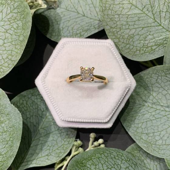 1.00CT VVS1/G Cushion Diamond Solitaire Ring