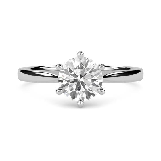 1.10ct SI1/J Round Natural Diamond Engagement Ring