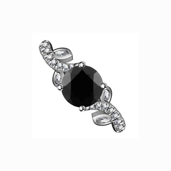 Black Diamond Shoulder Set Ring