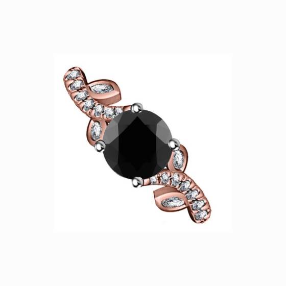 Black Diamond Shoulder Set Ring