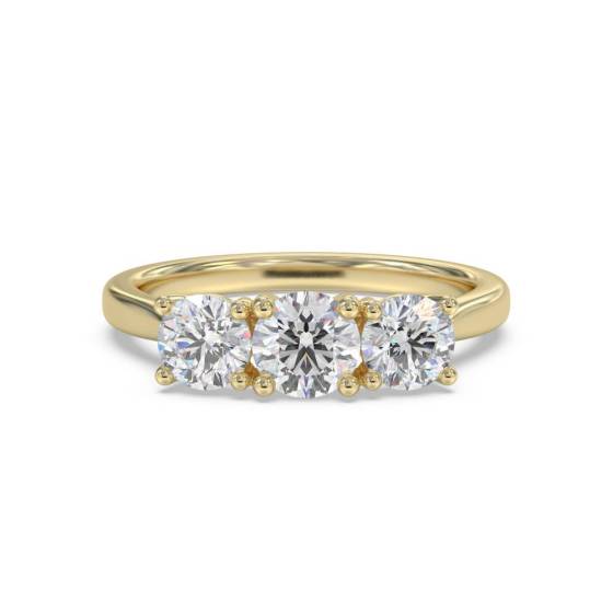 0.50CT VVS/F Round Diamond Trilogy Ring