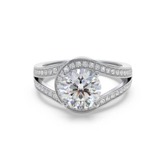 1.20ct I1/F Round Natural Diamond Halo Ring
