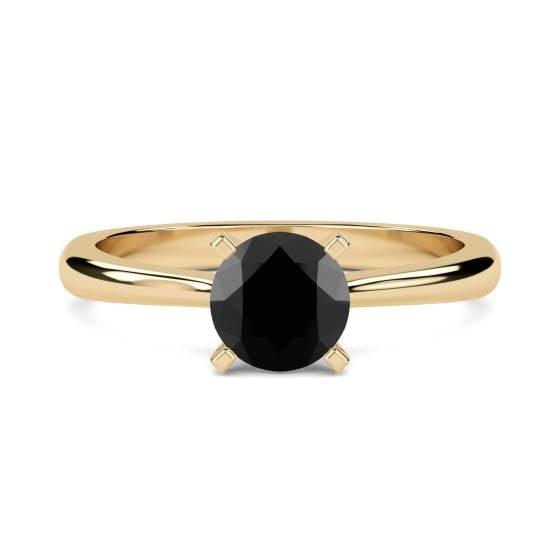 Black Diamond Solitaire Ring