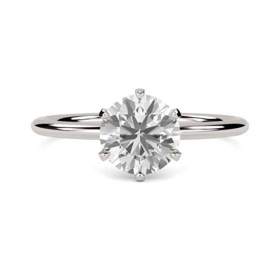 0.90ct SI2/G Round Natural Diamond Solitaire Ring