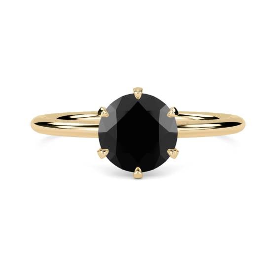 Black Diamond Solitaire Ring