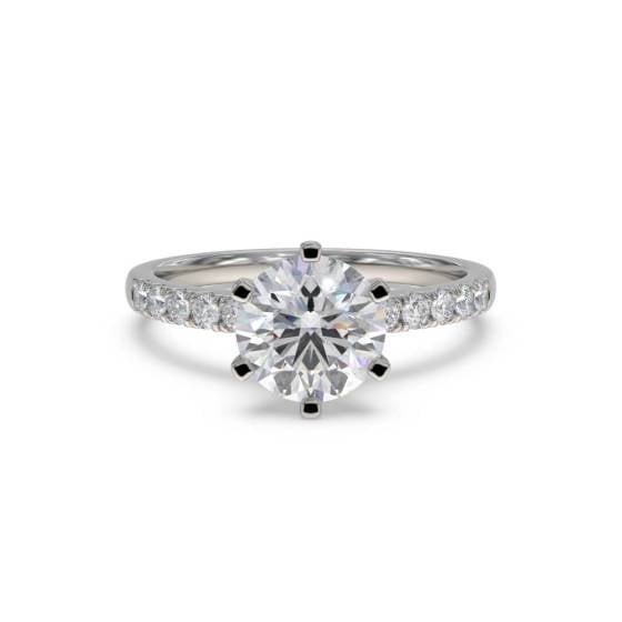 1.15ct SI2/F Round Natural Diamond Shoulder Set Ring