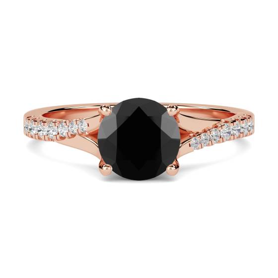 Black Diamond Shoulder Set Ring