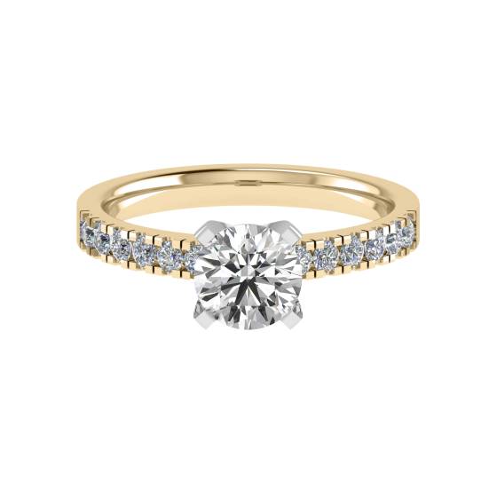 1.00ct I1/F Shoulder Set Diamond Engagement Ring