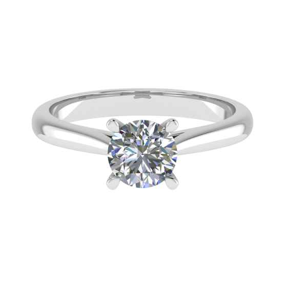 1.00ct SI2/F Round Natural Diamond Solitaire Ring