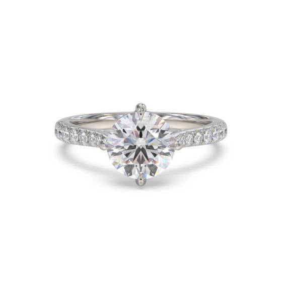 1.75ct I1/F Round Natural Diamond Shoulder Set Ring